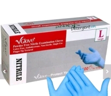 Găng tay (màu xanh)size L(hộp/100 cái)