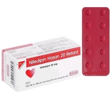 Nifedipin Hasan 20mg (10 vỉ x 10 viên) (hộp)