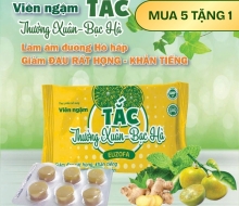 Viên ngậm tắc thường xuân -bạc hà(bịch/6v). (bịch) CTR MUA 5 TẶNG 1