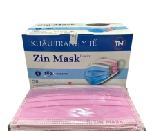 KT Màu Hồng ZINMASK 4 Lớp (Hộp/50 Cái)